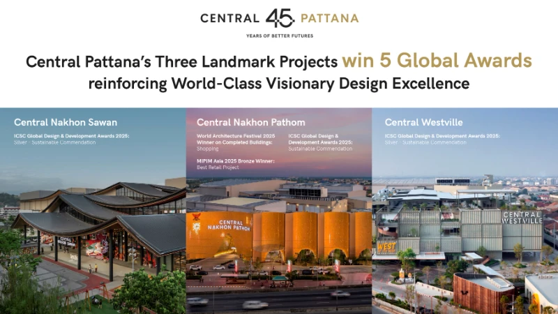 45 Years of Pride in Development: Central Pattana Wins 63 National and Global Awards in 2025, Strengthening Thailand’s Real Estate Presence Worldwide